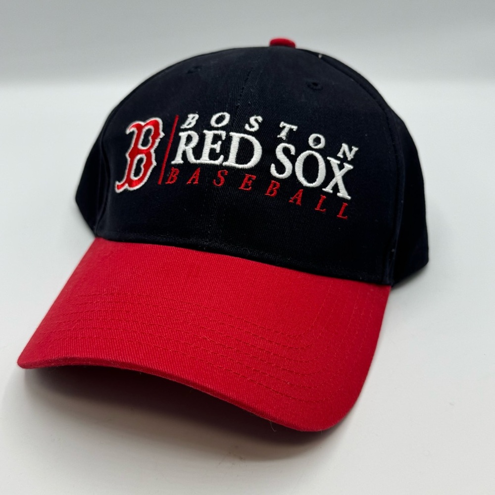 MLB Genuine Merchandise Fan Favorite Boston Red Sox Baseball Navy Red Velcro Cap
